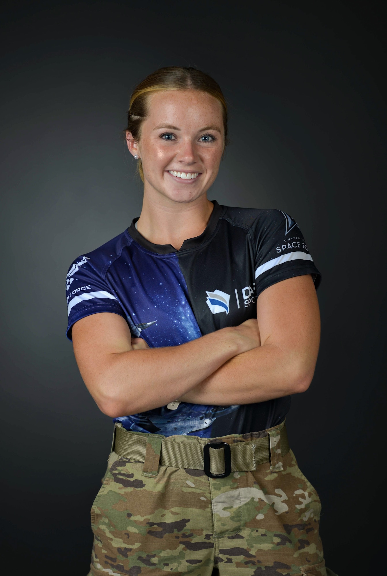 U.S. Space Force 1st Lt. Sara Scrapchansky, 1st Range Operations Squadron range operations commander, poses for a portrait at Patrick Space Force Base, Florida, Aug. 26, 2026. The Air Force team ultimately placed third, defeating the Coast Guard team 36-0 and the Marine Corps 22-0, then tying Navy 12-12. A close 21-19 loss to the Army team sent the team into a consolation match against the Marines, where the Air Force team prevailed 12-10. (U.S. Space Force photo by Senior Airman Alyssa Bankston)