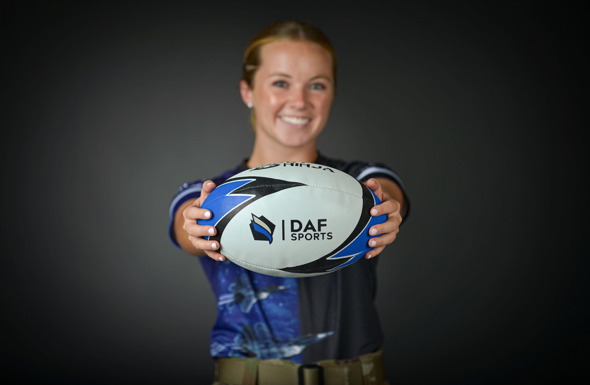 U.S. Space Force 1st Lt. Sara Scrapchansky, 1st Range Operations Squadron range operations commander, poses for a portrait at Patrick Space Force Base, Florida, Aug. 26, 2026. Scrapchansky earned her spot as one of just 15 players selected for the 2026 Department of the Air Force Women's Rugby team. (U.S. Space Force photo by Senior Airman Alyssa Bankston)