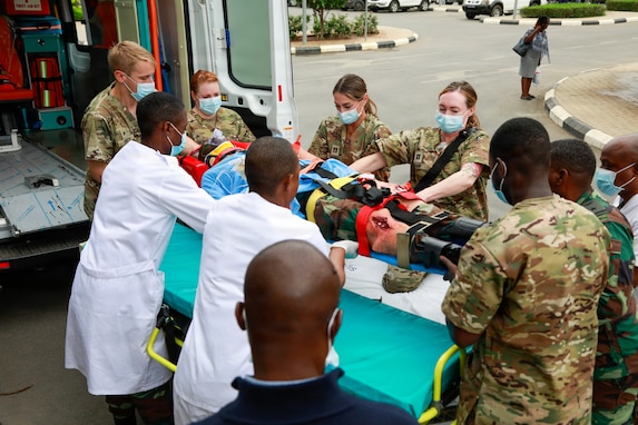 U.S., Angolan forces conduct trauma activation simulation during medical readiness exercise