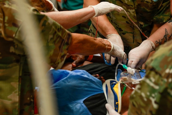 U.S., Angolan forces conduct trauma activation simulation during medical readiness exercise