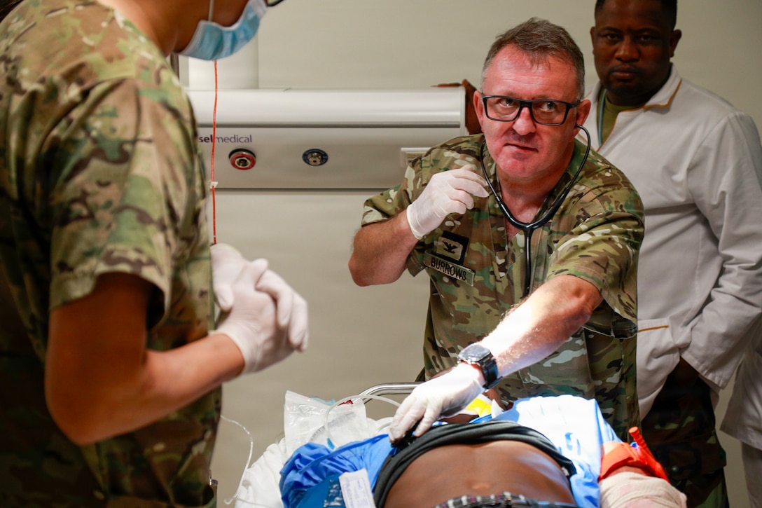 U.S., Angolan forces conduct trauma activation simulation during medical readiness exercise