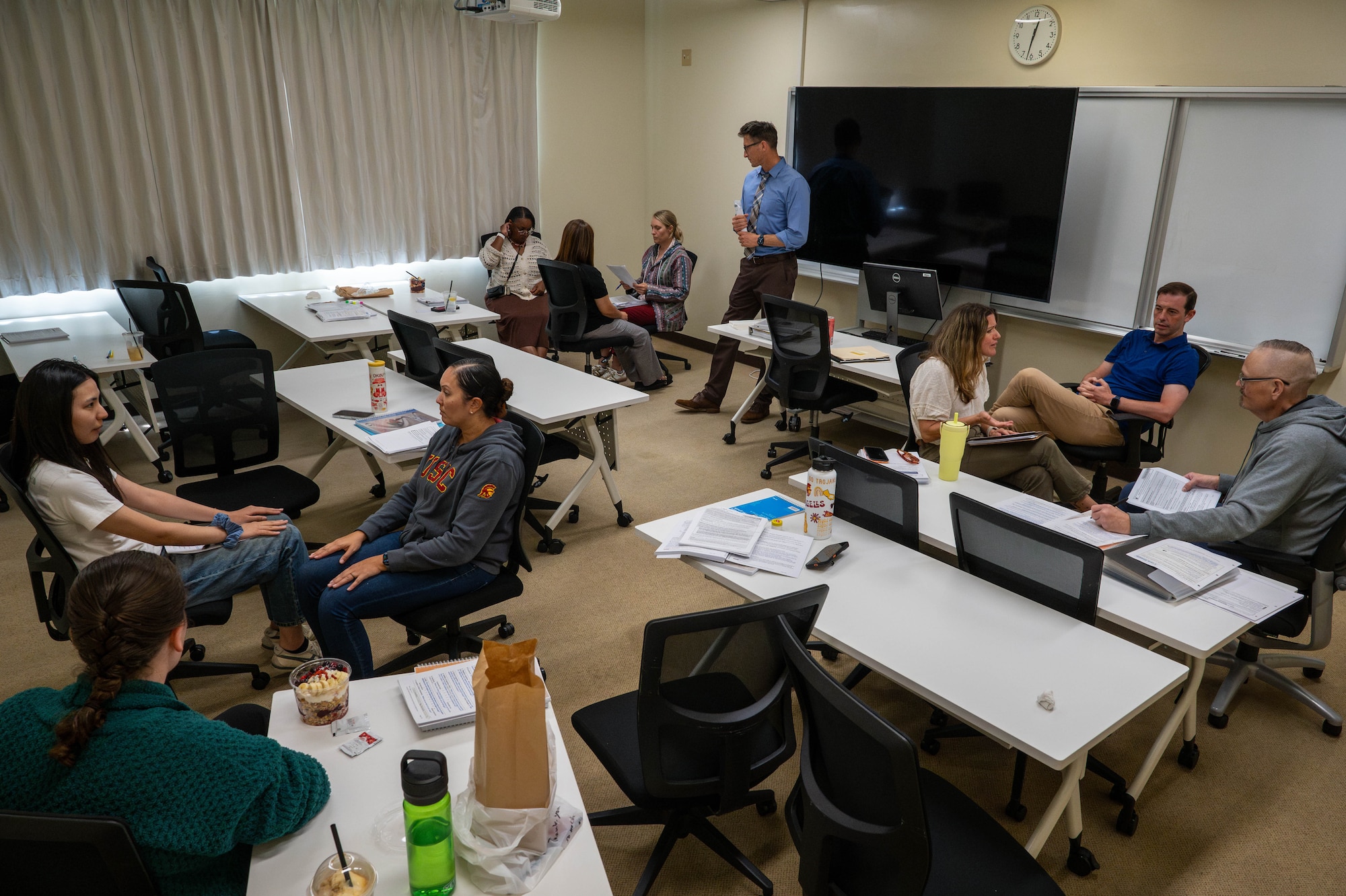 Behavioral health providers from across the Pacific participate in eye movement desensitization and reprocessing training at Kadena Air Base, Japan, Aug. 21, 2026. The training strengthened regional behavioral health capabilities by equipping providers with specialized, evidence-based techniques to support service members and their families. (U.S. Air Force photo by Airman 1st Class Nathaniel Jackson)