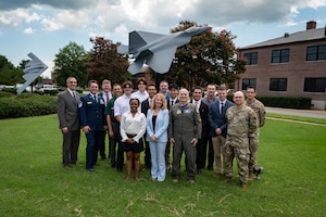Mentors and interns for the VICEROY Program pose for a group photo at Joint Base Langley-Eustis.