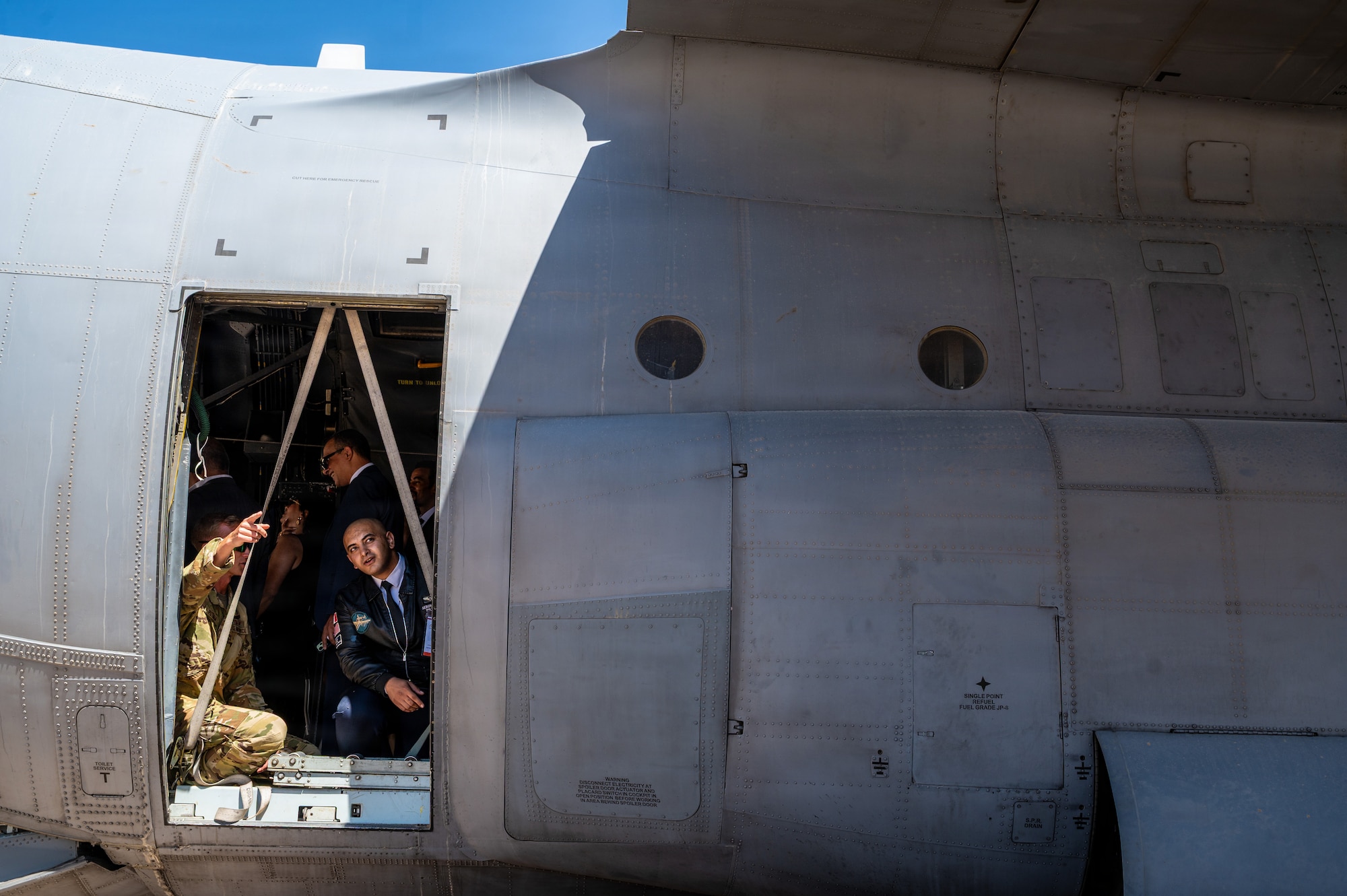 People view an aircraft