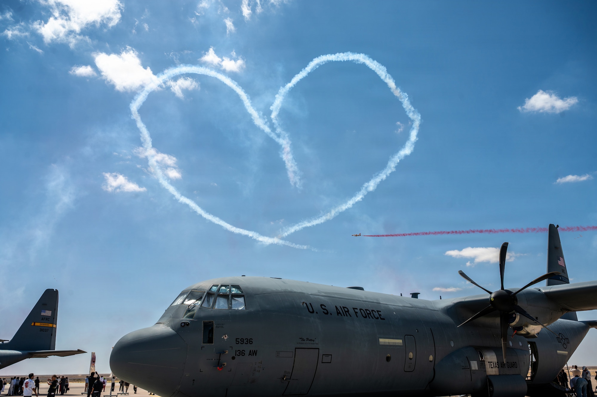 A Turkish Air Force NF-5 Freedom Fighter performs during the Egypt International Airshow at El Alamein Airport, Egypt