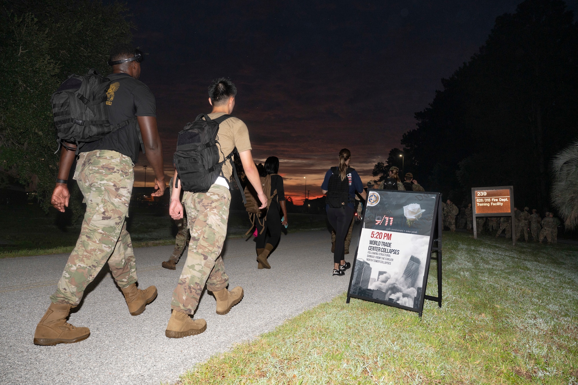 A photo of people participating in a ruck march.