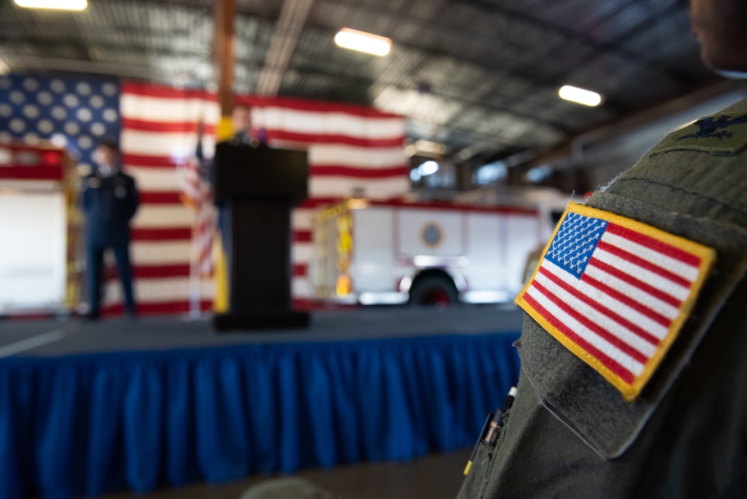 Flag patch on an Airman's uniform
