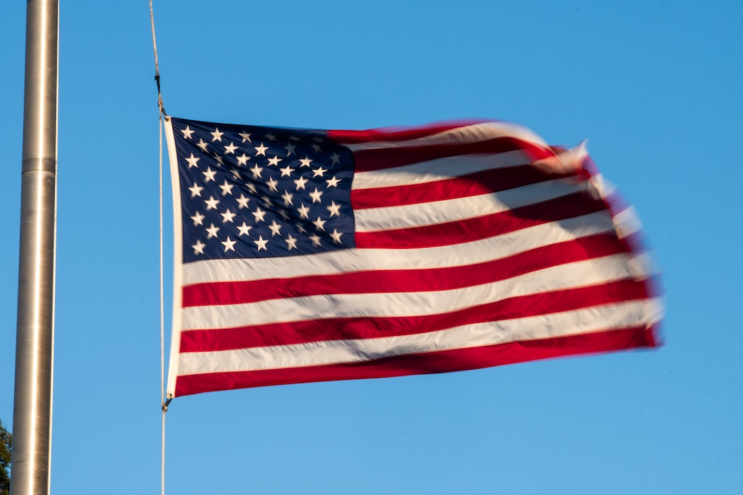 American flag flies at half-staff