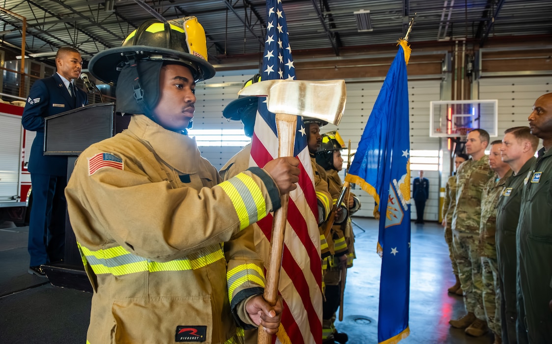 Airmen present the colors