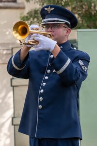 U.S. Air Force Lt. Gen. Clark Quinn, Commander, Air Education and Training Command, speaks at a 9/11 remembrance ceremony at Cadet Circle on Joint Base San Antonio-Randolph, Texas, Sept. 11, 2026.
