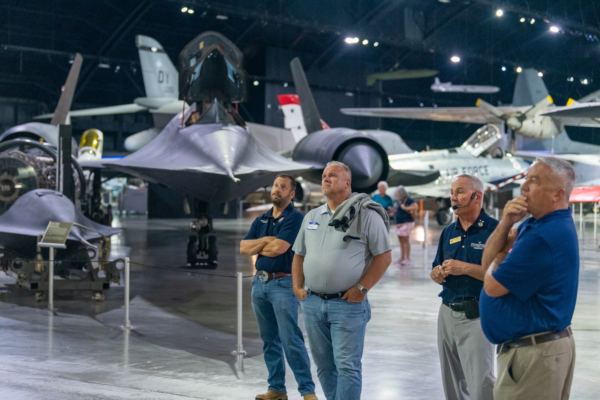 A group of civilian employers takes a tour of the National Museum of the United States Air Force in Dayton, Ohio, during an Employer Support of the Guard and Reserve Bosslift on Sept. 10, 2026. The event gave employers an opportunity to tour the Kentucky Air National Guard Base in Louisville, Ky., and fly to the museum, providing them with a better understanding of the Air National Guard mission and the role their employees play in it as part-time Airmen in the Kentucky Guard and reservists of the United States Air Force. (U.S. Air National Guard photo by Phil Speck)