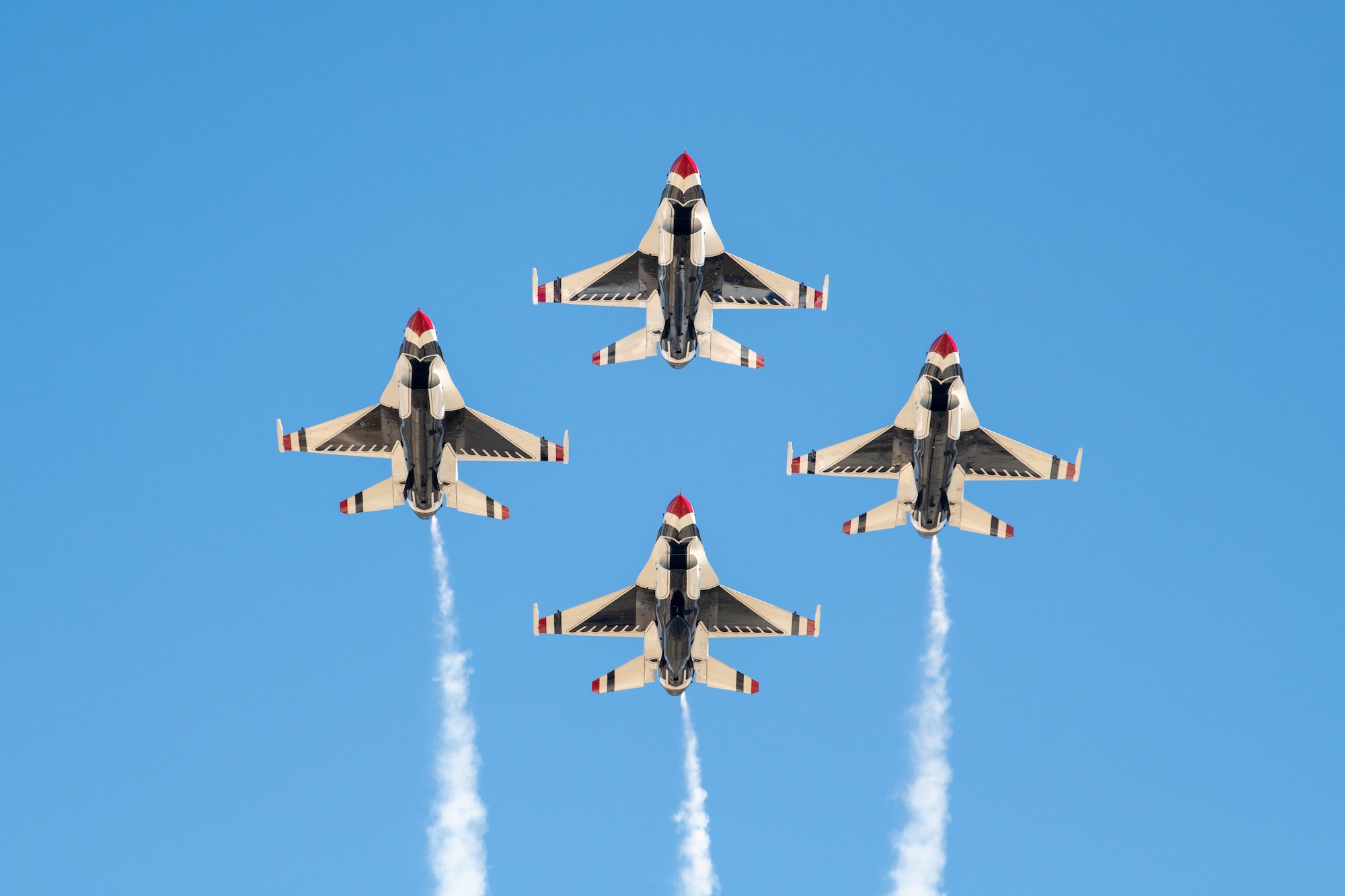 The United States Air Force Air Demonstration Squadron, known as the Thunderbirds, perform during the Frontiers in Flight Open House and Air Show Sep. 24, 2022, at McConnell Air Force Base, Kansas. The Thunderbirds were the headline performance for McConnell’s first air show in four years. (U.S. Air Force photo by Senior Airman Felicia Przydzial)