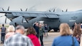 A group of civilian employers takes a selfie before boarding a 123rd Airlift Wing C-130J Super Hercules during an Employer Support of the Guard and Reserve Bosslift at the Kentucky Air National Guard Base in Louisville, Ky., Sept. 10, 2026. The event gave employers an opportunity to tour the base and fly to the National Museum of the United States Air Force in Dayton, Ohio, providing them with a better understanding of the Air National Guard mission and the role their employees play in it as part-time Airmen in the Kentucky Guard and reservists of the United States Air Force. (U.S. Air National Guard photo by Phil Speck)