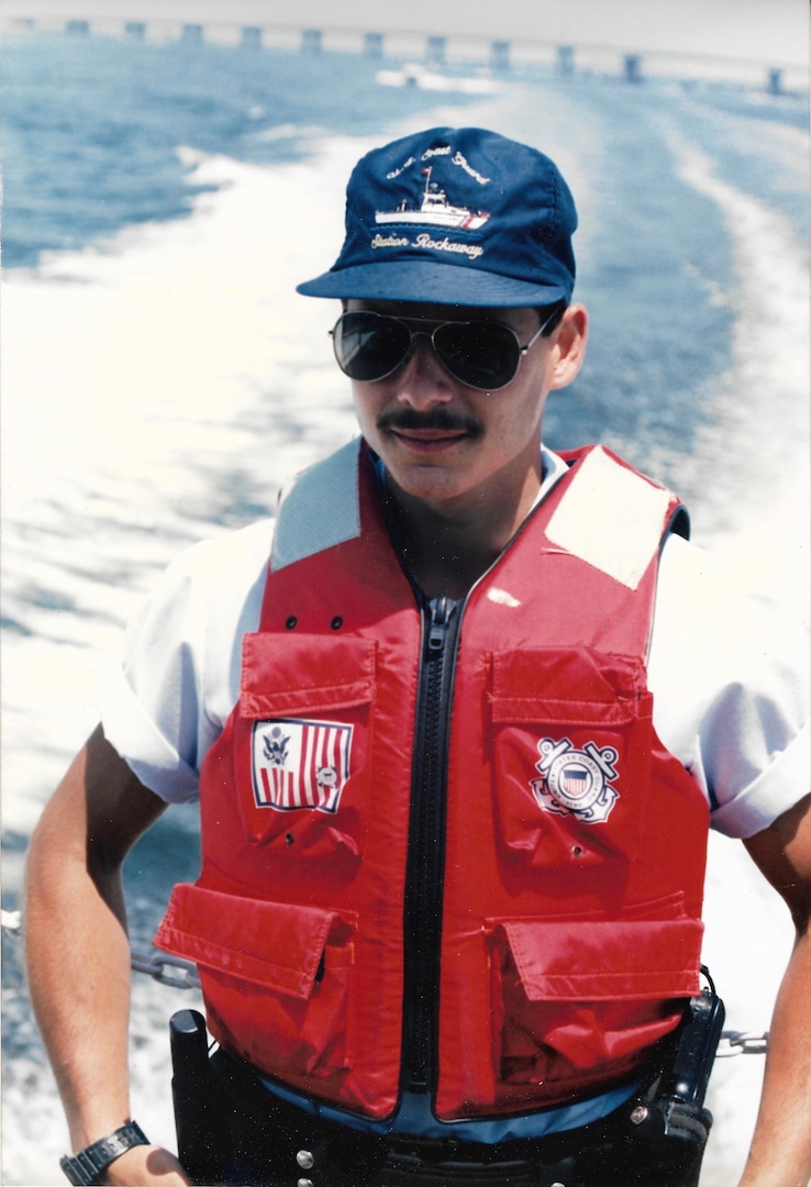 Machinery Technician 1st Class Jeffrey Palazzo poses for a photo while serving in the U.S. Coast Guard. Palazzo, who also served with the New York City Fire Department, made the ultimate sacrifice while responding to the Sept. 11, 2001, terrorist attacks at the World Trade Center. The Coast Guard’s newest Fast Response Cutter, Coast Guard Cutter Jeffrey Palazzo (WPC 1163), was commissioned in his honor in New York City, Sept. 12, 2026. (U.S. Coast Guard photo)