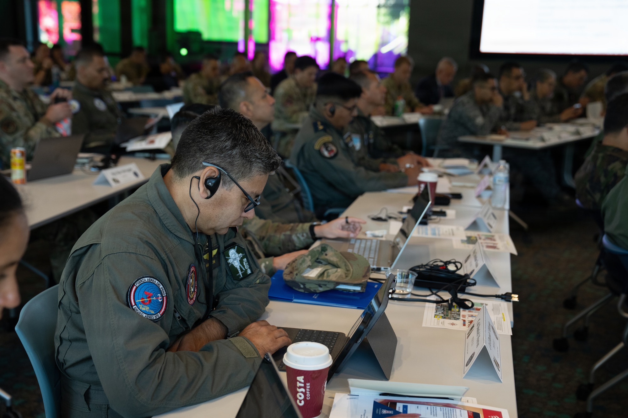U.S. and partner-nation representatives listen to space application concepts at the 2026 Space Doctrine Conference in Tucson, Arizona, Sept. 1, 2026. Through practical exercises and expert-led discussions, participants identified doctrine and capability gaps while developing frameworks tailored to their nations’ space requirements.