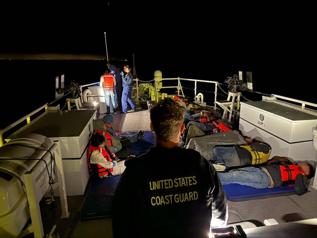 SAN DIEGO – Coast Guard Cutter Terrell Horne (WPC 1131) crewmembers interdicted 16 suspected aliens approximately 21 miles west of San Diego, Monday morning.