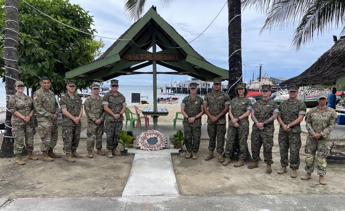 U.S. Marine Corps Lt. Gen. George Rowell, U.S. Pacific Command Deputy Commander, stands with the U.S. Delegation to the Pacific Islands Forum in Koror, Palau, Sept. 4, 2026.