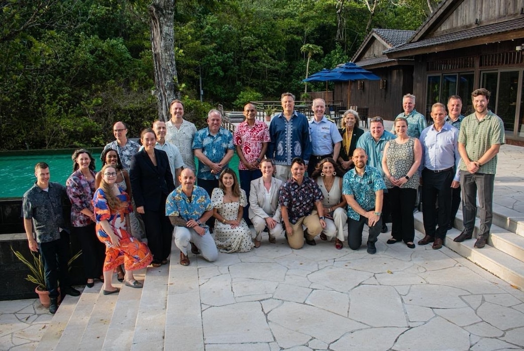U.S. Marine Corps Lt. Gen. George Rowell, U.S. Pacific Command Deputy Commander, stands with the U.S. Delegation to the Pacific Islands Forum in Koror, Palau, Sept. 4, 2026.
