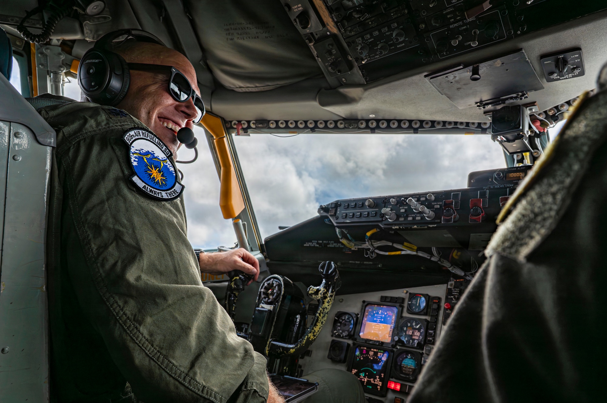 U.S. Air Force Lt. Col. Brandon Krupa, 909th Air Refueling Squadron director of operations, prepares for take off in a KC-135 Stratotanker assigned to the 909th ARS at Kadena Air Base, Japan, Sept. 2, 2026