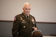 U.S. Army Maj. Gen. Haldane Lamberton, Kentucky’s adjutant general, speaks to participants in the Strategic Broadening Seminar (SBS) at the Kentucky Historical Society in Frankfort, Sep. 3, 2026. The event is part of a monthlong, graduate-level leadership program hosted by the McConnell Center at the University of Louisville. (U.S. Army National Guard photo by Milt Spalding)