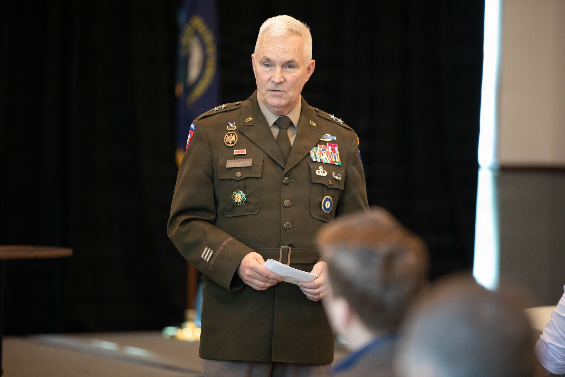 U.S. Army Maj. Gen. Haldane Lamberton, Kentucky’s adjutant general, speaks to participants in the Strategic Broadening Seminar (SBS) at the Kentucky Historical Society in Frankfort, Sep. 3, 2026.