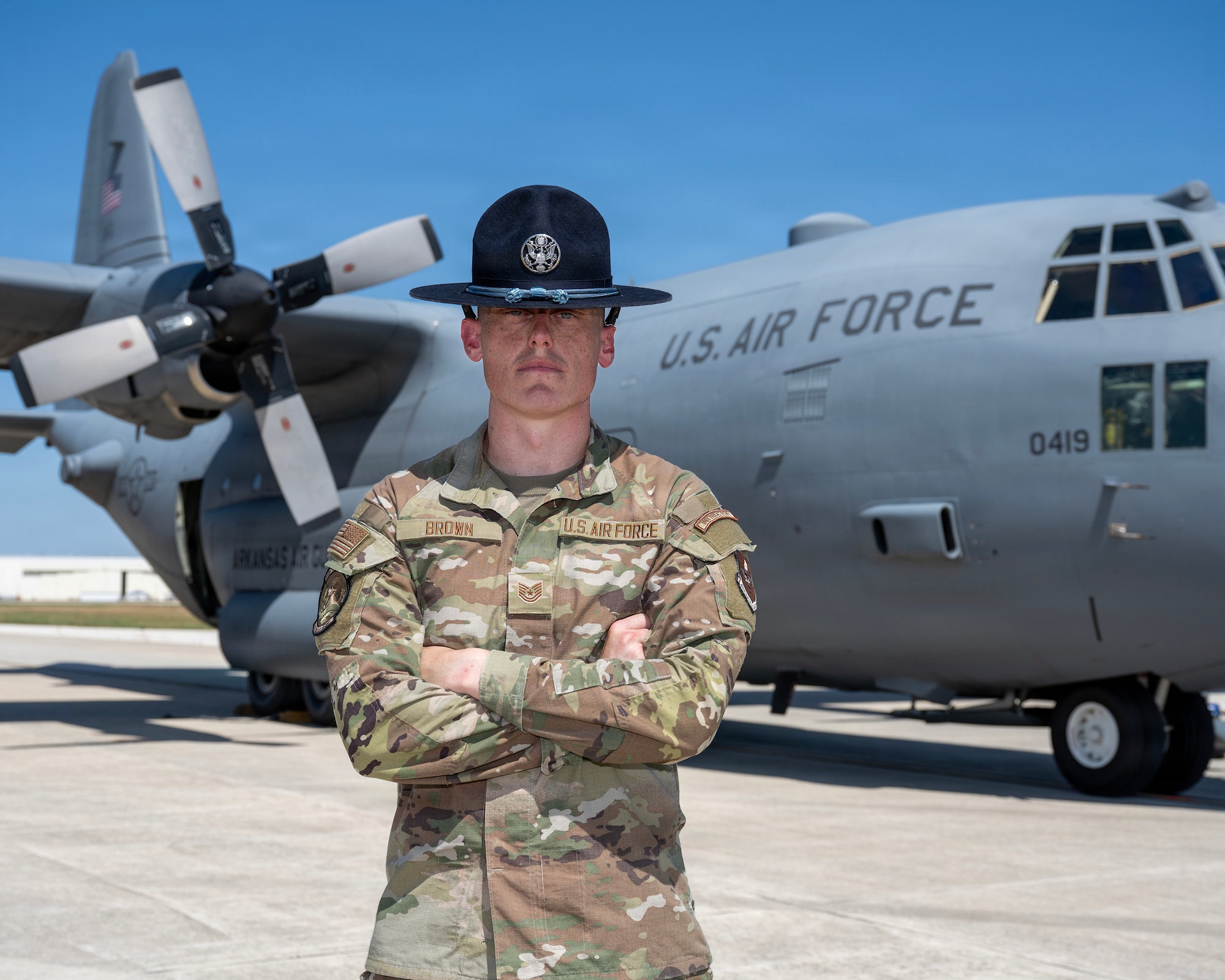 Airman with C-130
