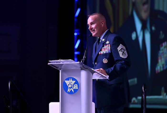 CMSAF delivers keynote address.