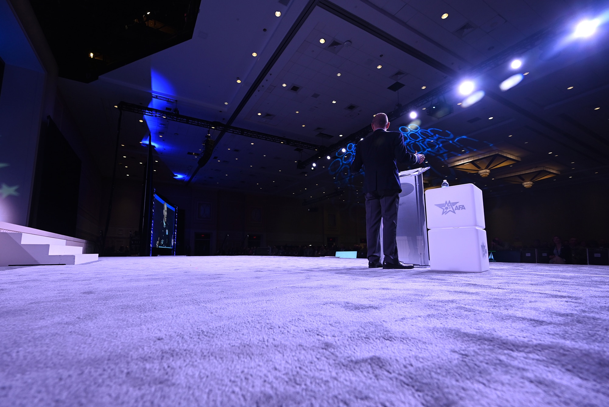 Chief of Space Operations Gen. Douglas Schiess delivers a keynote address during the Air, Space and Cyber Conference at National Harbor, Md., Sept 15, 2026.