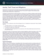 Info Sheet: Identity Theft Threat and Mitigations (September 2018)