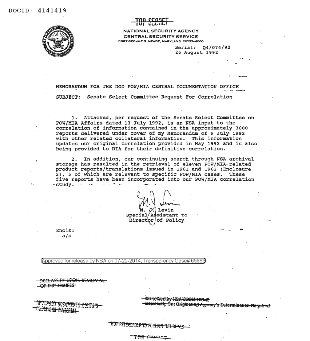  B51 TECHNICAL SIGINT REPORT 002-92 NSA SIGINT CORRELATION STUDY - POW MIA.PDF
