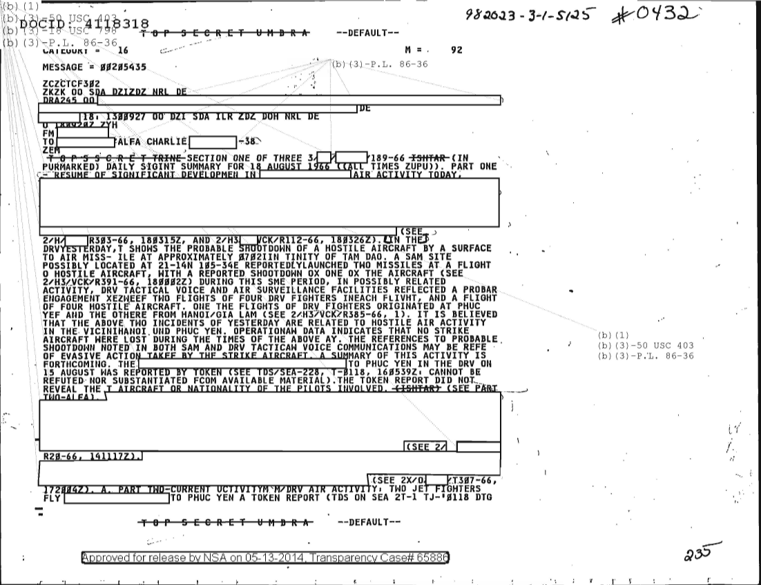  DAILY SIGINT SUMMARY FOR 18 AUGUST 1966, SECTION ONE OF THREE 0432.PDF