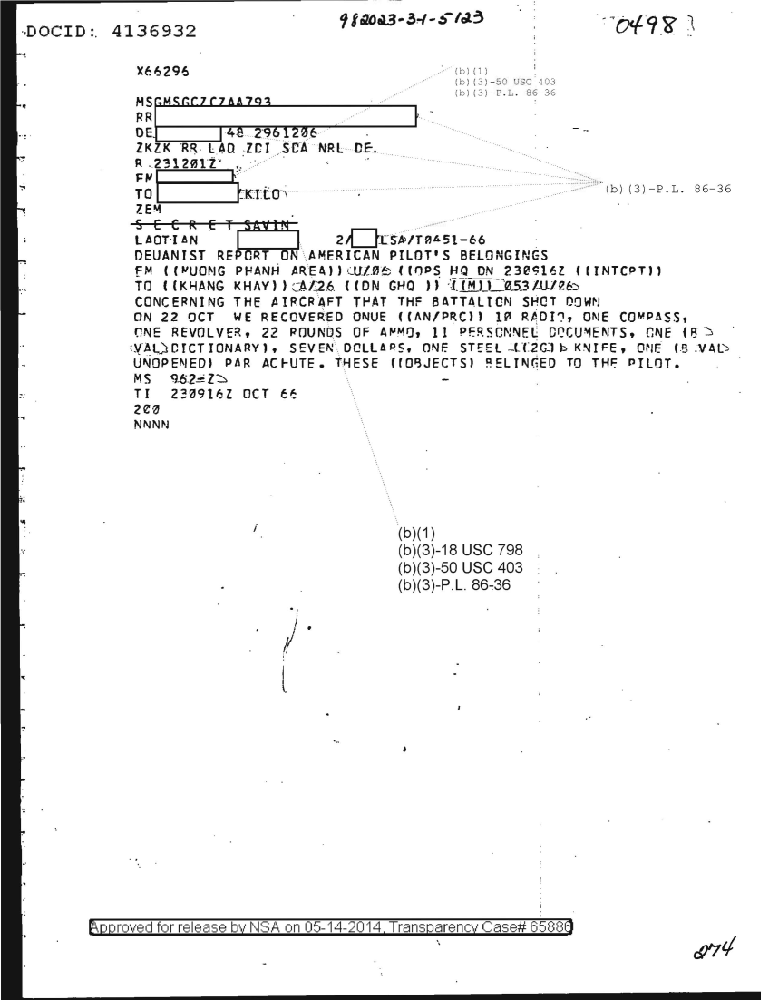  DEUANIST REPORT ON AMERICAN PILOT'S BELONGINGS 0498.PDF