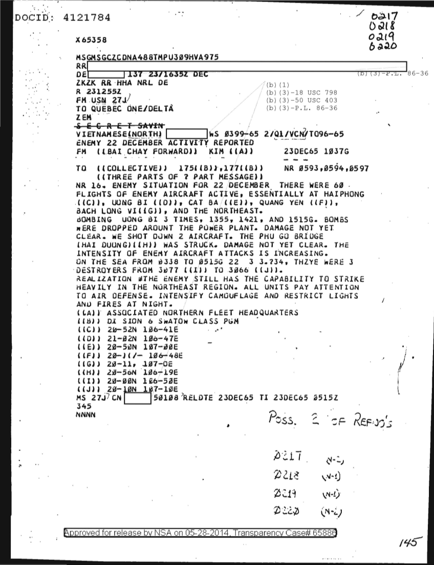  ENEMY 22 DECEMBER 1965 ACTIVITY REPORTED 0217.PDF