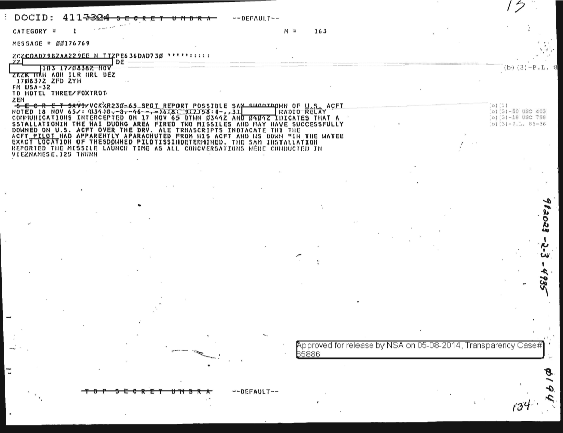  POSSIBLE SAM SHOOTDOWN OF U.S. AIRCRAFT NOTED 18 NOVEMBER 1965 0194.PDF