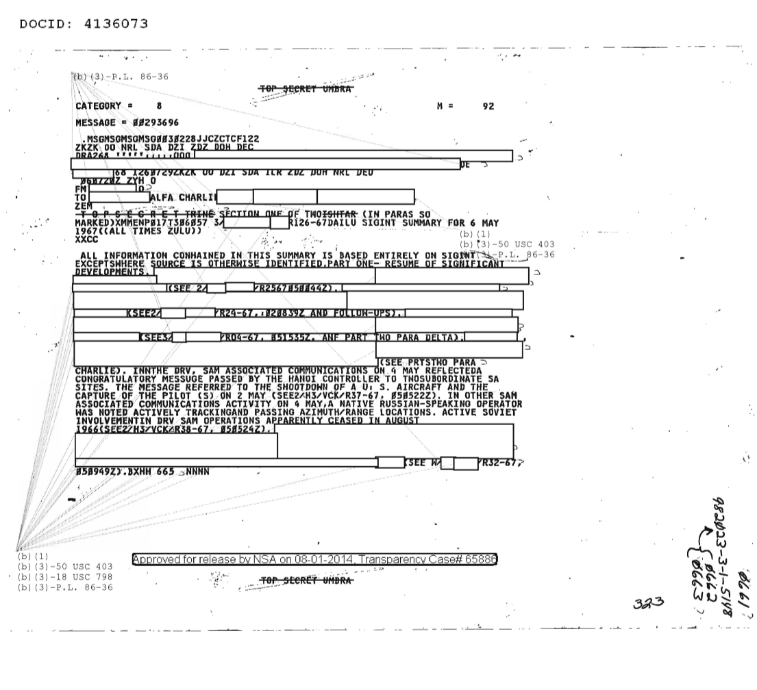  DAILY SIGINT SUMMARY FOR 6 MAY 1967, SECTION ONE OF TWO 0662.PDF