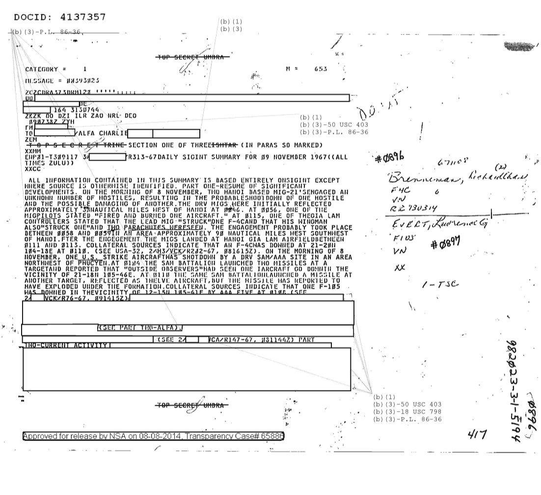  DAILY SIGINT SUMMARY FOR 9 NOVEMBER 1967, SECTION ONE OF THREE 0896.PDF