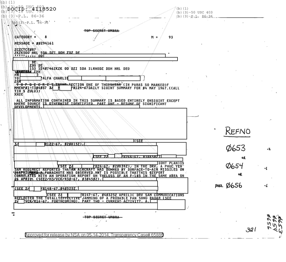  DAILY SIGINT SUMMARY FOR 4 MAY 1967, SECTION ONE OF TWO 0654.PDF