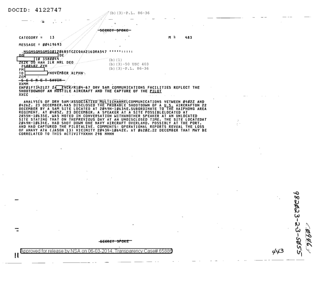  DRV SAM COMMUNICATIONS FACILITIES REFLECT THE SHOOTDOWN OF AN HOSTILE AIRCRAFT AND THE CAPTURE OF THE PILOT 0946.PDF