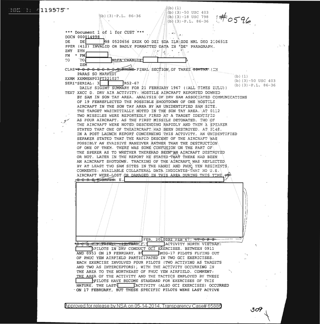  DAILY SIGINT SUMMARY FOR 21 FEBRUARY 1967 0596.PDF