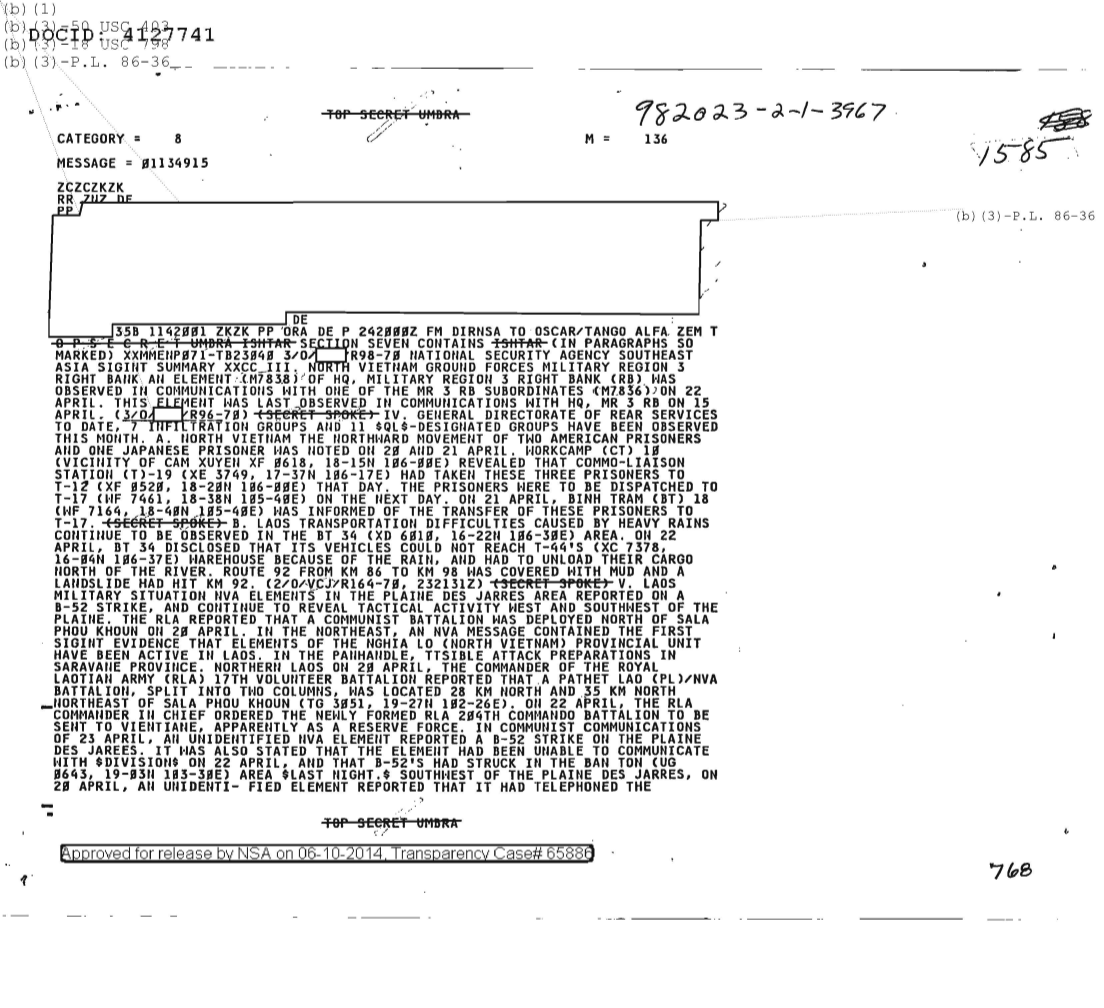  NATIONAL SECURITY AGENCY SOUTHEAST ASIA SIGINT SUMMARY, SECTION SEVEN 1585.PDF