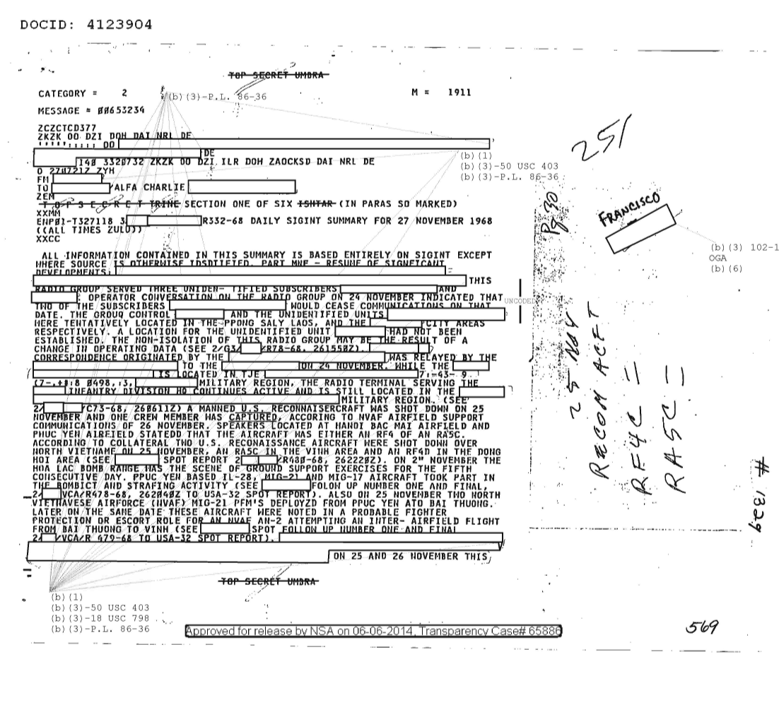  DAILY SIGINT SUMMARY FOR 27 NOVEMBER 1968, SECTION ONE OF SIX 1328.PDF