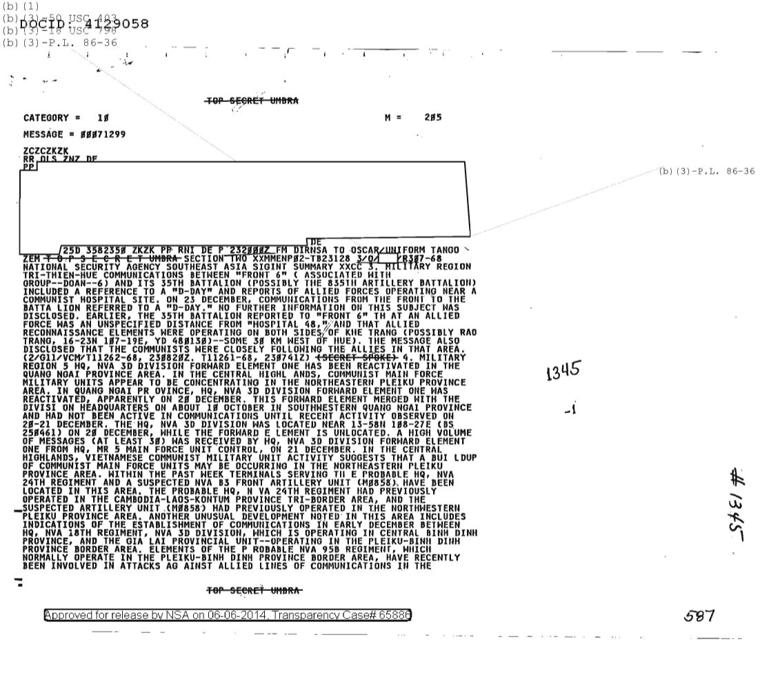  NATIONAL SECURITY AGENCY SOUTHEAST ASIA SIGINT SUMMARY, SECTION TWO 1345.PDF