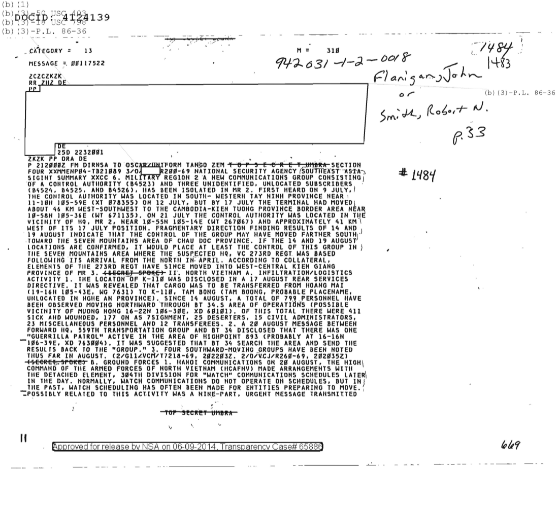  NATIONAL SECURITY AGENCY SOUTHEAST ASIA SIGINT SUMMARY,  SECTION FOUR 1483.PDF