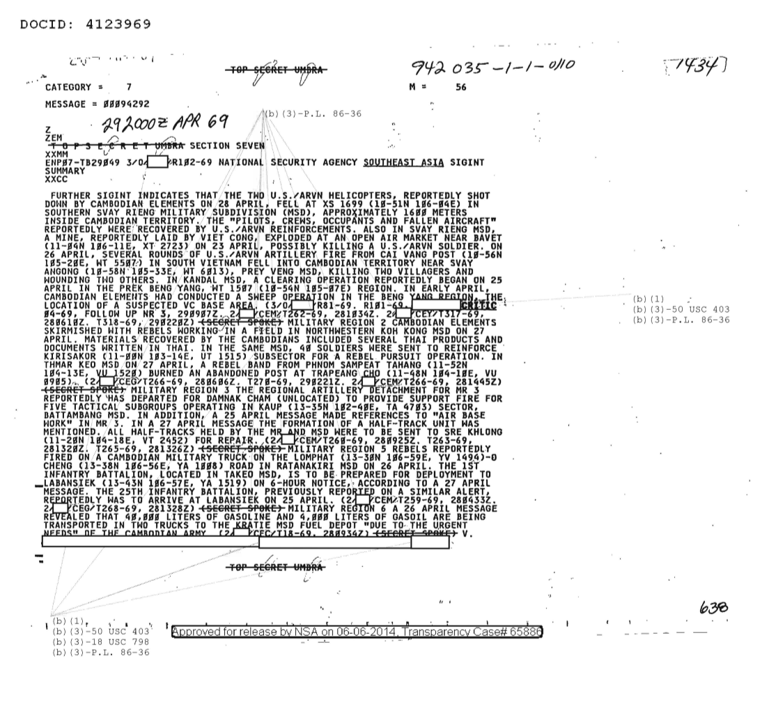  NATIONAL SECURITY AGENCY SOUTHEAST ASIA SIGINT SUMMARY (638),  SECTION SEVEN 1434.PDF