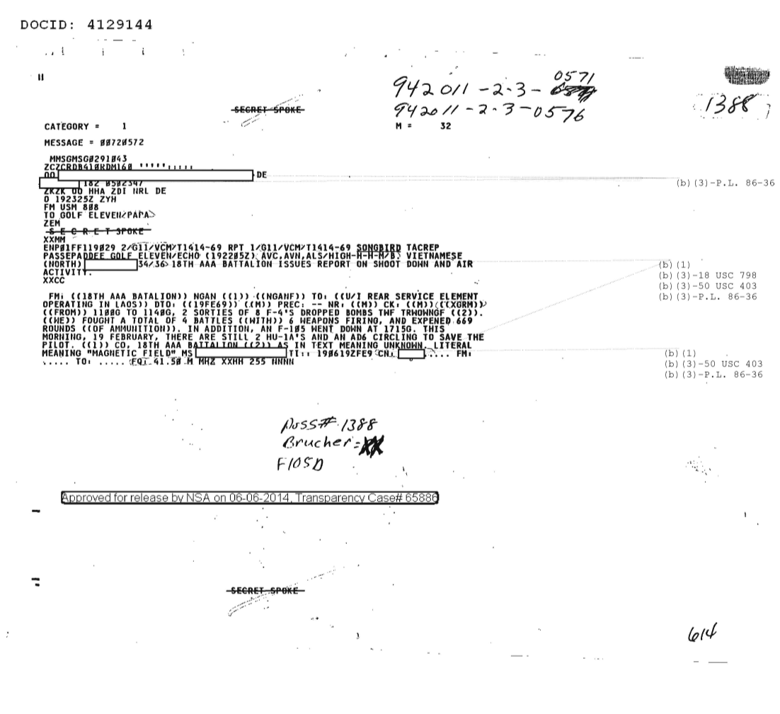  18TH AAA BATTALION ISSUES REPORT ON SHOOTDOWN AND AIR ACTIVITY 1388.PDF