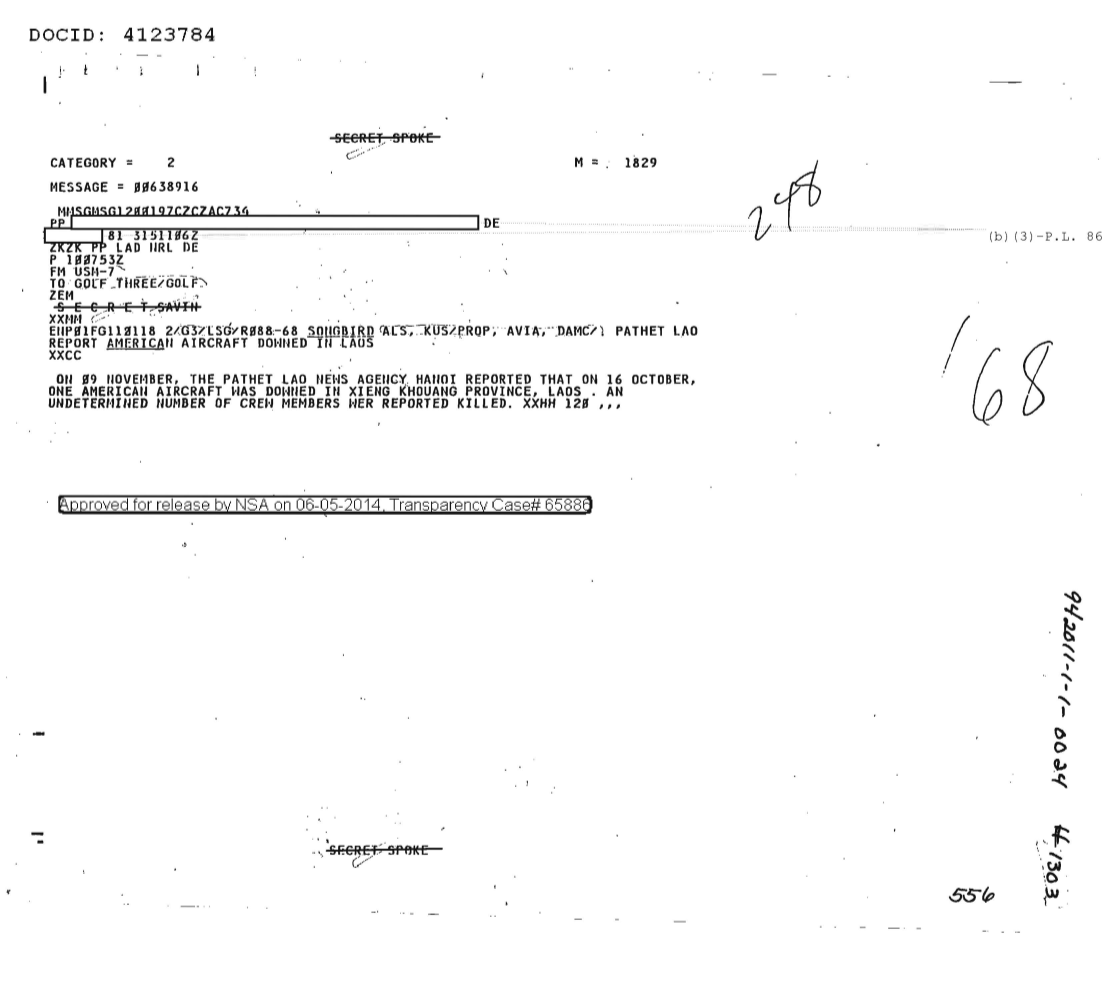  PATHET LAO REPORT AMERICAN AIRCRAFT DOWNED IN LAOS 1303.PDF