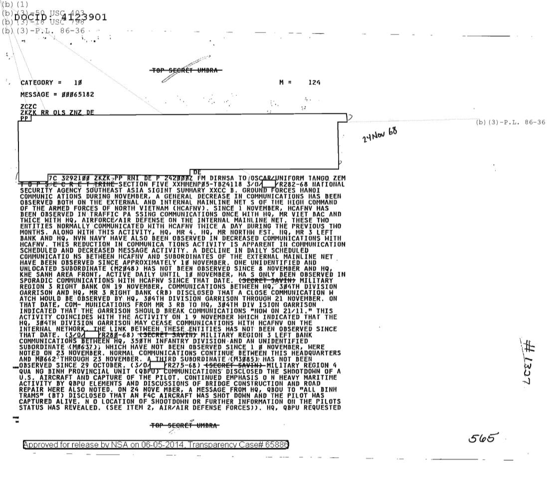  NATIONAL SECURITY AGENCY SOUTHEAST ASIA SIGINT SUMMARY, SECTIONS FIVE AND SIX 1327.PDF