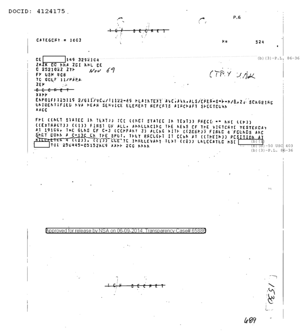  UNIDENTIFIED NVA REAR SERVICE ELEMENT REPORTS AIRCRAFT SHOOTDOWN 1530.PDF