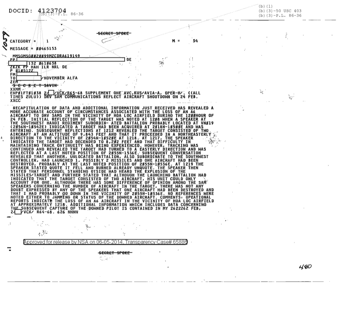  DRV SAM COMMUNICATIONS REFLECT AIRCRAFT SHOOTDOWN ON 24 FEBRUARY 1059.PDF