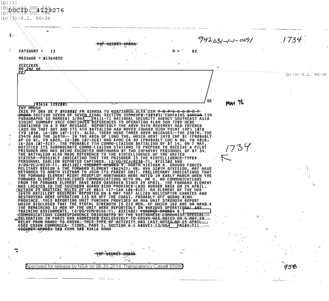  NATIONAL SECURITY AGENCY SOUTHEAST ASIA SIGINT SUMMARY, SECTION SEVEN OF SEVEN 1734.PDF